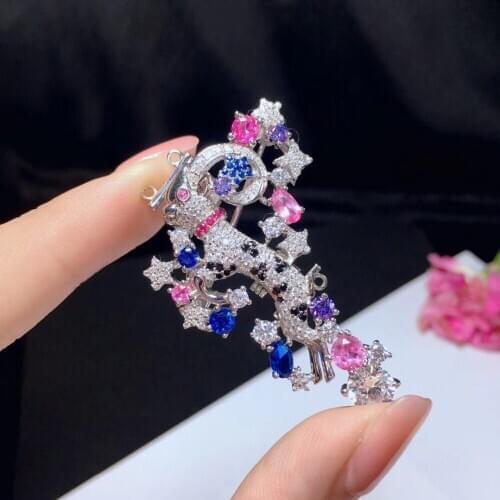 Jewelry findings & components 925 sterling silver with cubic zircon capricorn clasp and brooch double use 12 constellation