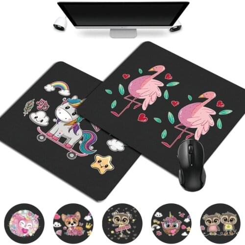 Mouse Pad 25x21cm Small Mouse Pad Portable Waterproof Smooth Gamer Mouse Mat PU Leather Cute Cartoon Pattern Computer Mousepad