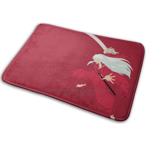 Inuyasha Mat Rug Carpet Anti-Slip Bedroom Entrance Door Mat Inuyasha Anime Manga Kagome Sesshomaru Japanese 90s Cute Demon