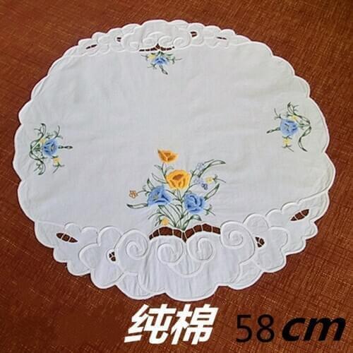 New lace cotton place table mat pad cloth embroidery cup coaster Easter placemat round tea coffee doily mug holder drink kitchen