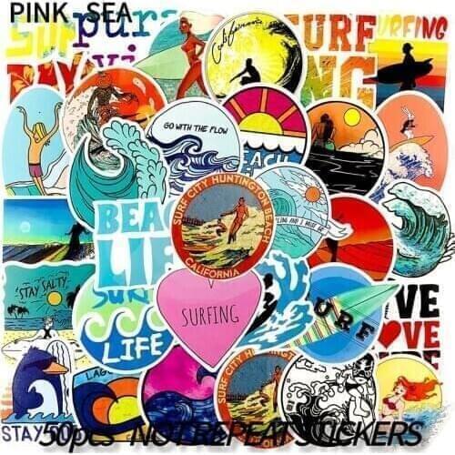 10/30/50PCS/set Summer Surfing Sticker Beach Travel Graffiti Surf Stickers DIY for Surfboard Laptop Luggage Bicycle Tablet