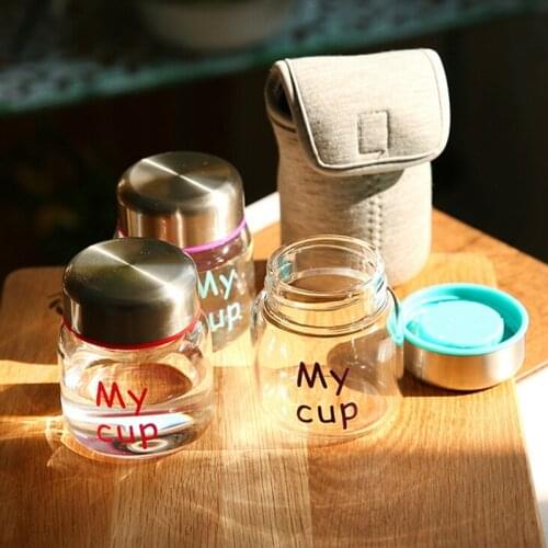 Mini Water Bottle Glass Cup With Rope Outdoor Drinkware Plastic Portable Seal Leakproof High Temperature Resistance Portable