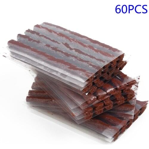 60Pcs Tubeless Tire Repair Strips Car Motorcycle Self Vulcanizing Tyre Puncture Emergency Seal Patch Repair Tools Kit