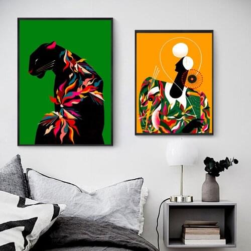 Mottled Leopard Wall Art Canvas Painting Nordic Retro Poster Rich Color Morden Fashion Wall Picture For Living Room Home Decor