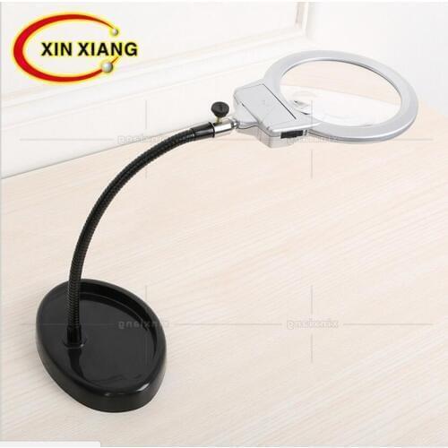 2.5X 5X 107mm Desk Lamp Magnifier Embroidery Led Reading Circuit board maintenance Welding Magnifying Glass Cellphone Repair