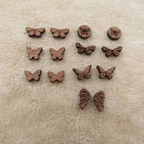 Unfinished Solid Wooden Flying Butterfly Style For DIy Wood Crafts Stud Earrings Jewelry Making