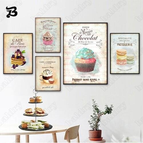 Nordic Vintage Dessert Canvas Painting Wall Art Posters and Prints Home Decoration for Coffee Shop Kitchen Wall Pictures Decor