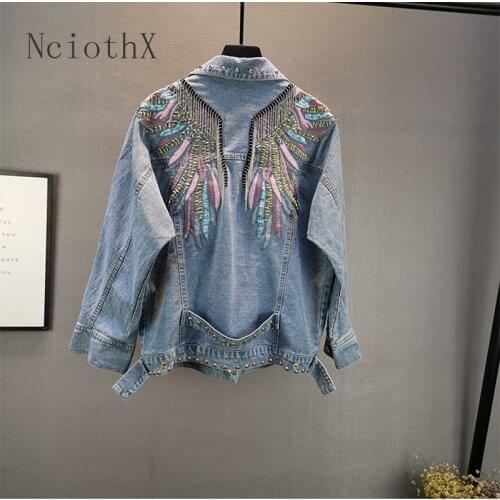 2021 New Autumn Winter Jacket Women Casual Embroidered Jeans Jacket Sprint Short Denim Coat Jackets for Women Long Sleeve Coat