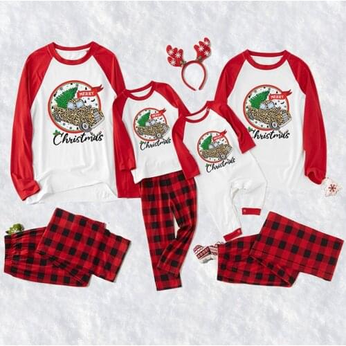 Family Christmas Pajamas Set Long Sleeved T-shirts+Pants Set Homewear Women Men Pyjamas Mommy And Me Clothing Sets Family Look