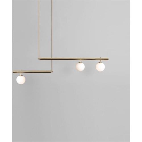 Postmodern Golden Long Pole Glass Pendant Lamps Restaurant Bar Model Room Light Dining Room Bedroom Pendant Lights Luxury Decor