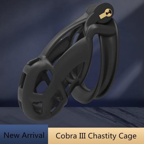 Cobra III Chastity Cage Male Bondage Ball Stretcher Cock Cage Penis Lock Holy Trainer Penis Ring BDSM Chastity Belt Male Sex Toy