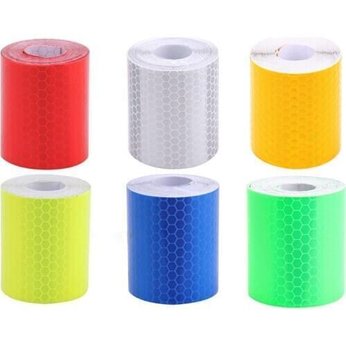 1pc Safety Mark Reflective Tape Sticker Car Styling Self Adhesive Warning Tape Automobiles Motorcycle Reflective Strip 5color
