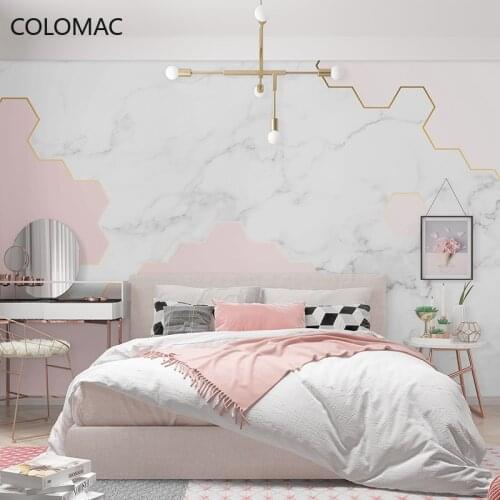 Colomac Custom KOL Pink Light Luxury Wallpaper Nordic Girl Living Room Background Mural Cute Room Decorations Drop Shopping