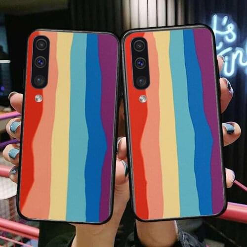 Luxury Colorful Rainbow Phone cover hull For SamSung Galaxy S8 S9 S10E S20 S21 S5 S30 Plus S20 fe 5G Lite Ultra black soft case