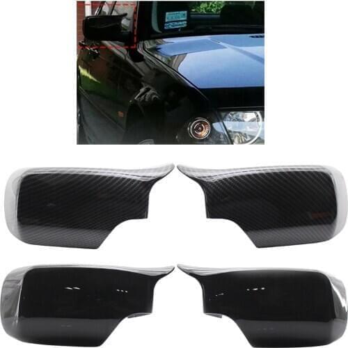 2 Pcs Replacement Rear Mirror Covers 51168238376 for BMW E46 E39 1998-2005