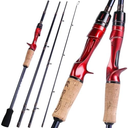 Sougayilang 4 Sections Casting Lure Fishing Rod 1.8-2.4m Baitcasting Fishing Rod 100% Carbon Surper Hard Fishing Pole De Pesca