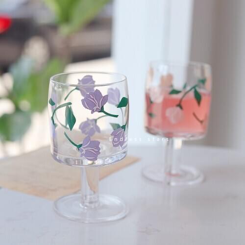 Wedding Glass Cup Breakfast With Picture Glass Water Cup Cute Nordic Milk Glass Cup Korea Drinking Glasses Copos De Vidro Glass