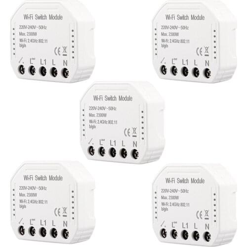 Wifi Smart Light Switch DIY Breaker Automation Module Home Light Wireless Remote Control Module Works with Alexa Google Home