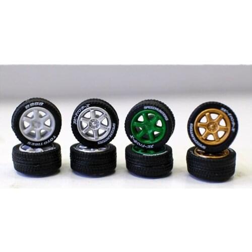 1/64 Car Modified Wheels Refined Simulation Car Model Universal Refit Series Wheel Trolley Retrofit Rubber Tire Wind Wheel Model