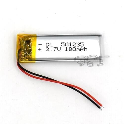 10Pcs 3.7V 180mAh Li-Po li ion Rechargeable Battery 501235 Lithium Polymer cells For Mp3 MP4 MP5 GPS PSP mobile bluetooth
