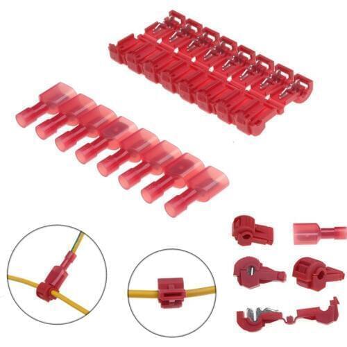 100PCS/set T-Tap/MaleRed Quick Splice Wire Terminals Insulated Electrical wire Connectors 22-18 AWG