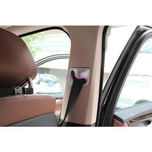 2 pcs ABS chrome Car sticker Seat belt limit decoration covers cap B Column trim car-styling For BMW X5 X6 F15 F16 Accessories