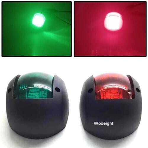 Wooeight 2Pcs Red Green 8 LED Navigation Lights Lamp IP66 Boat Marine Indicator Spot Light For Marine Boat Yacht Sailing Trailer