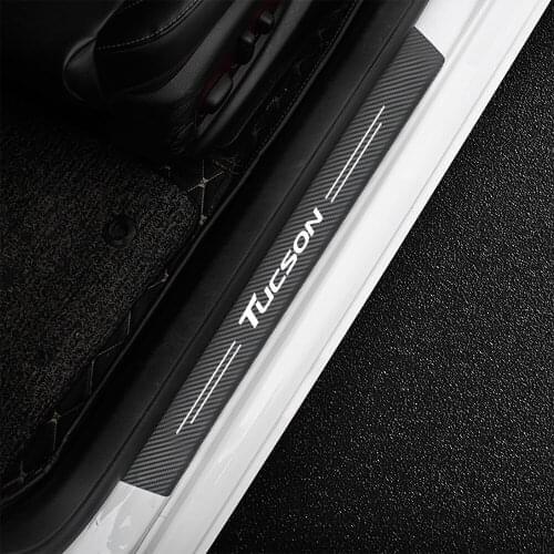 4Pcs Car Scuff Plate Door Threshold Sill Stickers For Hyundai Tucson JM TL NX4 2021 2020 2019 2018 2017 - 2005 Auto Accessories