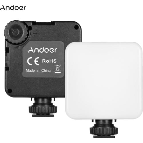 Andoer LED 68 PRO RGB LED Video Light 6W Color Temperature 2500-8500K with Triple Cold Shoe Mount Built-in 2000mAh Battery