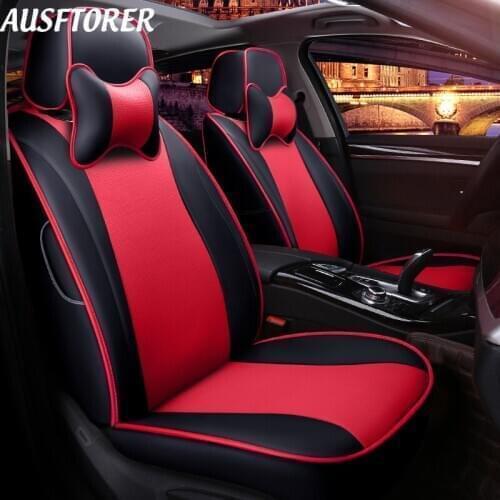 AUSFTORER Custom Fit Automobiles Seat Covers for Buick Encore Artificial Leather Car Seat Cover Accessories Cushion Supports Set
