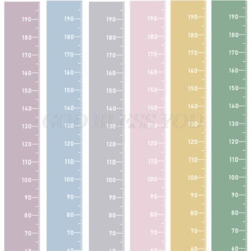 Kids Height Growth Chart Ruler for Kids, Removable Wall Wood Frame and Canvas Room Decoration-Measure Chart 79 x 7.9 In