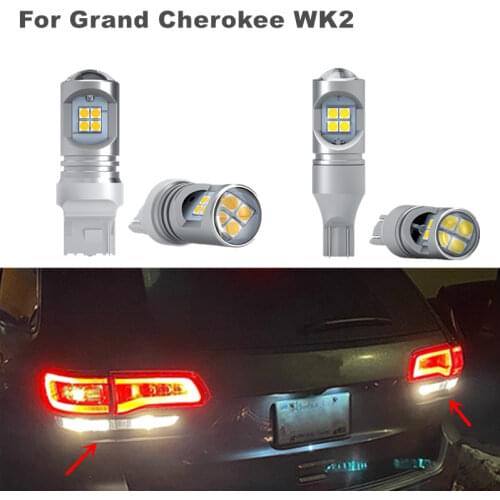 For Jeep Grand Cherokee WK2 2011-2019 4pcs/lot External Car Light Pure White Canbus Free LED T20 W16W 921 Backup Reverse Light