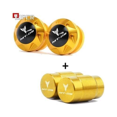 For yamaha MT09 MT 09 Tracer FZ09 2014 2016 2015 2017 2018 2019 Frame Swingarm Slider Spools & Wheel Tire Valve caps cover