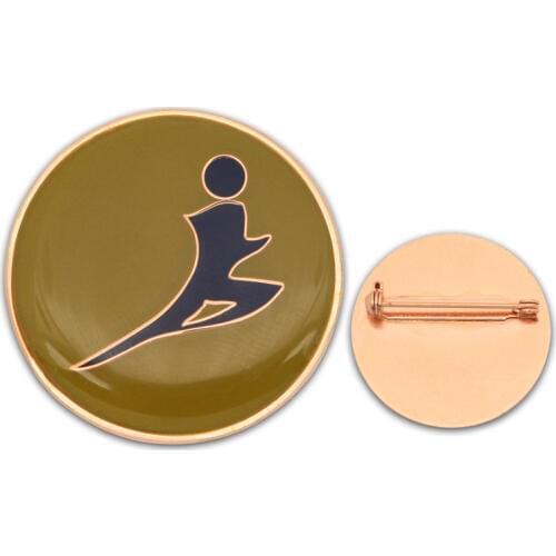 Epoxy Printing Sports Badge Cheap Round Zinc Alloy Badge Back Pin