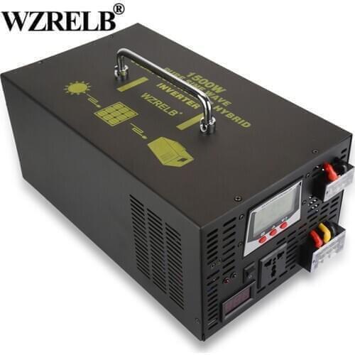 1500W Pure Sine Wave Hybrid Inverter 12V to 220V DC to DC/AC Solar Panel Power Inverter 24V/48V to 120V/230V/240V 30A Controller