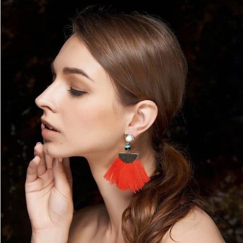 ISINYEE Bohemian Silk Rope Tassel Earrings For Women Handmade Ethnic Hanging Earring Fashion Female Dangle Ear Statement Jewelry