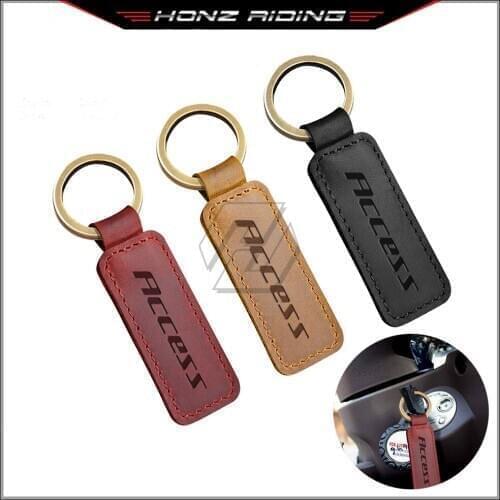 For Suzuki Access 125 Motorcycle Cowhide Keychain Key Ring