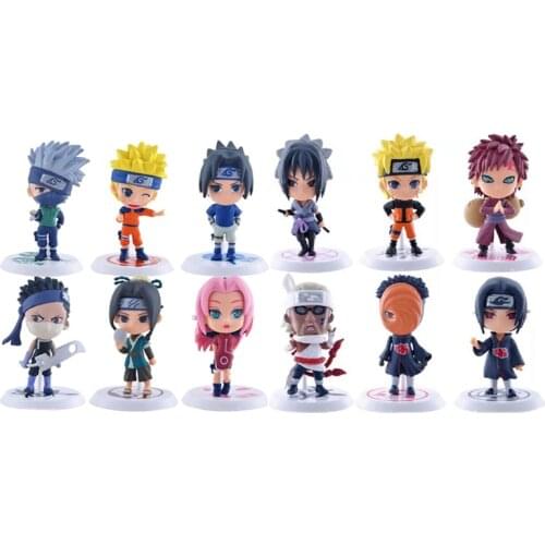 Naruto Anime Figure Set Kakashi Sasuke Model PVC Character Statue Collection Toys For Children Figma Childrens Gifts