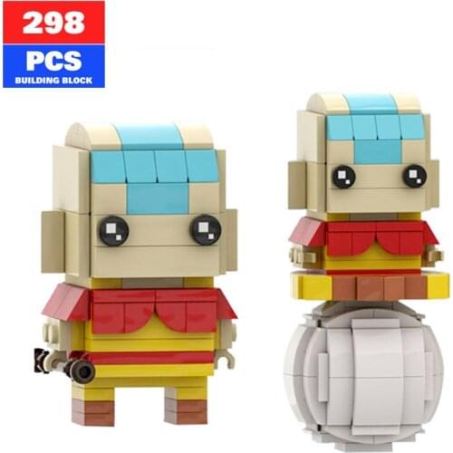 MOC Brickheadz The Last Airbendering Anime Series Character Image Pug Animal Building Block Model Toys for Boys Birthday Gift