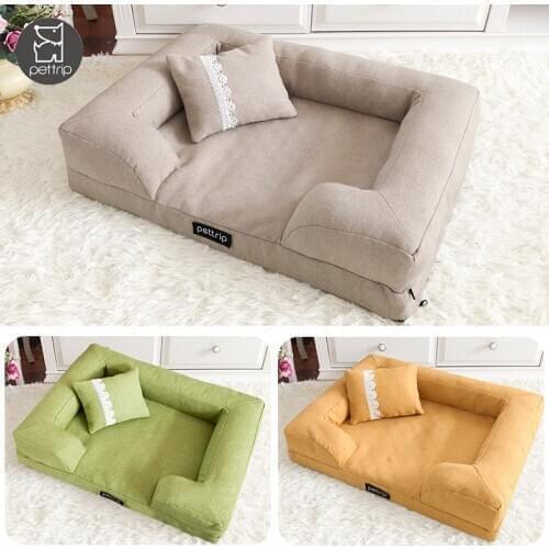 Pet Dog Bed Sofa Elegant Dog Cat Kennel Pet Cushion Mat Removable Big Dog Bed Lounge Sofa Pet Beds For Small Medium Dogs