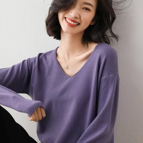DASSWEI Fashion Long Sleeve Knitted Sweater For Women 2021 Spring Autumn Caual V-Neck Pullovers Soft Warm Jumper Femme Bottoming