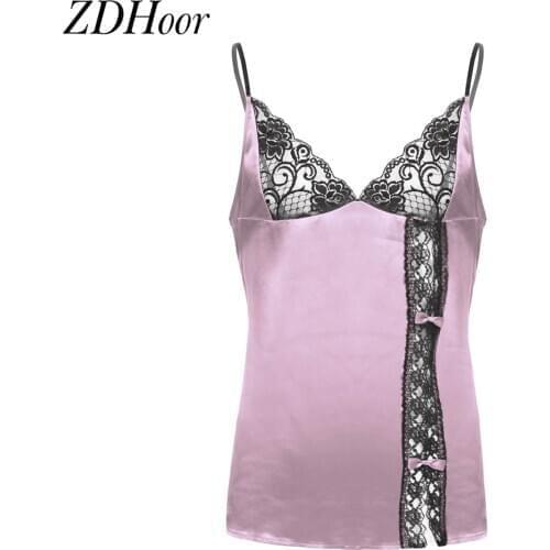 Mens Sissy Smooth Silky Satin Lingerie Nightwear Backless Lace Trim Chemise Male Hot Erotic Sissy Babydolls Dress Sexy Sleepwear