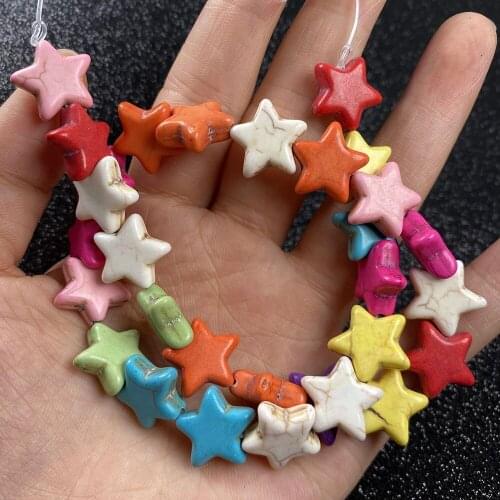 Natural Semi-precious Stones Turquoise Small Pentagram Shape Mix-color for Jewelry Making Necklace Earrings Bracelet Gift