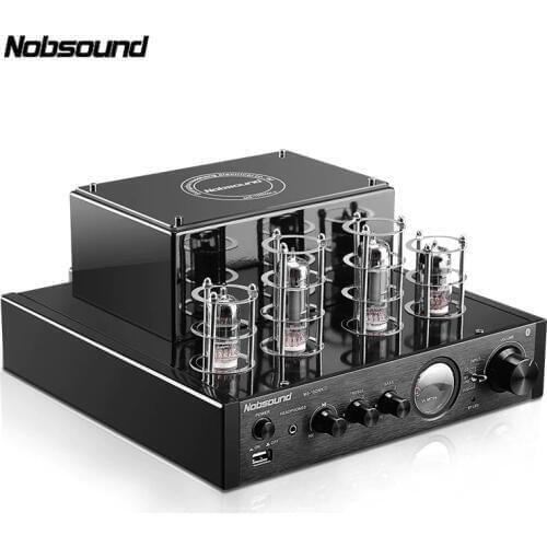 Nobsound MS-10D HiFi 2.0 Home Audio Bluetooth Tube Amplifier Input USB/BT/AUX Amplifier 25W+25W 6P1*2+6N1*2 AC220V amp