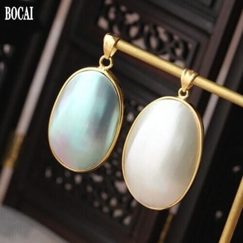 Fashion new natural Mabe pearl pendant for woman simple real s925 sterling silver woman pendant