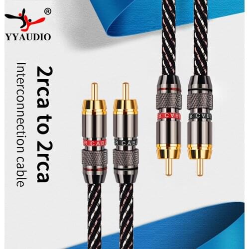 YYAUDIO HIFI Stereo Pair RCA Cable High-performance Premium Hi-Fi Audio 2rca to 2rca Interconnect Cable