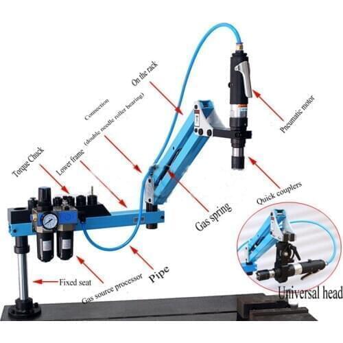CE Pneumatic M3-M12 Universal Type 360 Degrees Angle Pneumatic Air Tapping Machine Drilling Machine Pneumatic Tapping Machine