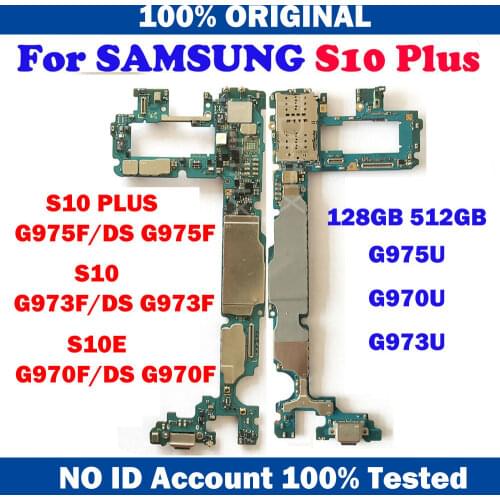 128GB Original For Samsung Galaxy S10 plus G975F G975FD G975U S10 G973F G973FD G973U S10E G970F/FD G970U Motherboard LBS