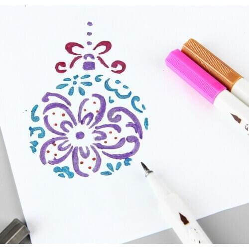 Painting template album Christmas Diy Painting Template Glass Decorative Snowflake Hollow Lace Ruler Book Album For Graffit
