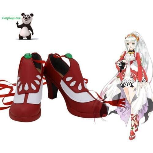 Tales of Zestiria The X Lailah Red Cosplay Shoes Cosplay Long Boots Leather Custom Made For Party Christmas Halloween